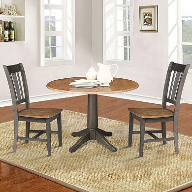 International Concepts 42" Round Top Pedestal Table with 2 Chairs