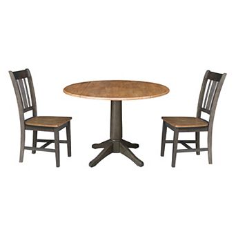International Concepts 42" Round Top Pedestal Table with 2 Chairs