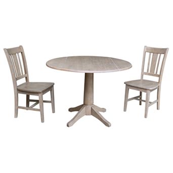 International Concepts 42" Round Top Pedestal Table with 2 Chairs