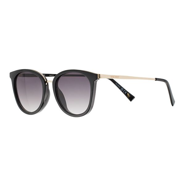 Women's Nine West 58mm Rounded Vintage-Inspired Gradient Sunglasses