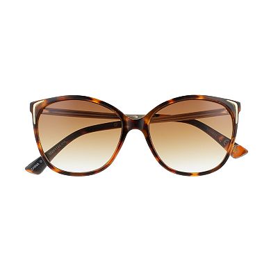 Women's Nine West 55mm Metal Accent Tortoiseshell Cat Eye Gradient ...