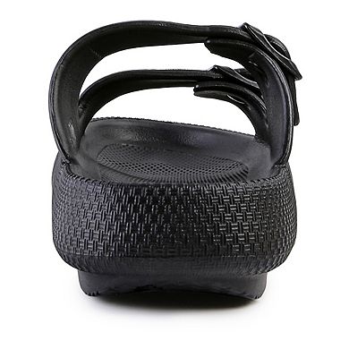 London Rag Women's Loma Hovercraft Buckled Slide Sandals
