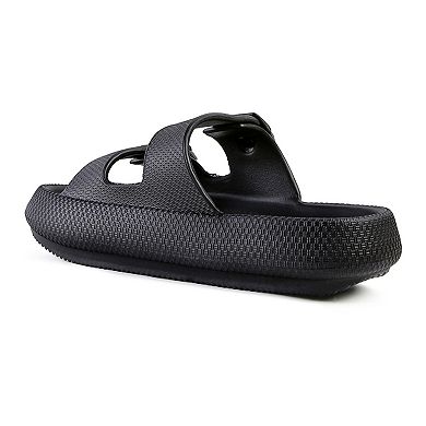 London Rag Women's Loma Hovercraft Buckled Slide Sandals