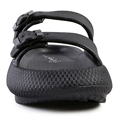 London Rag Women's Loma Hovercraft Buckled Slide Sandals