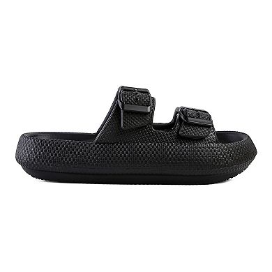 London Rag Women's Loma Hovercraft Buckled Slide Sandals