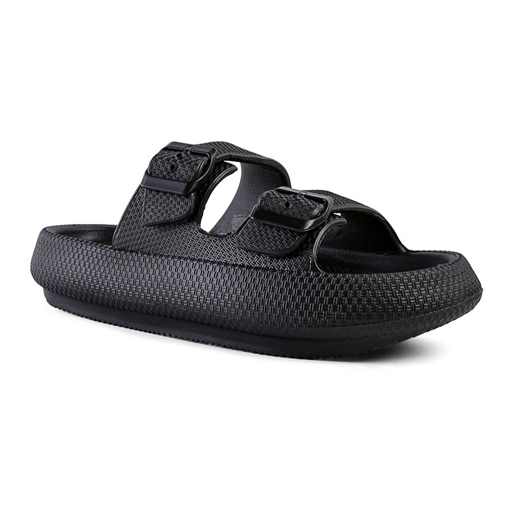 London Rag Women's Loma Hovercraft Buckled Slide Sandals
