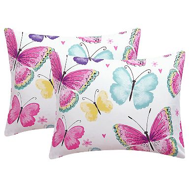 Kids' Glitter Butterfly Comforter Set