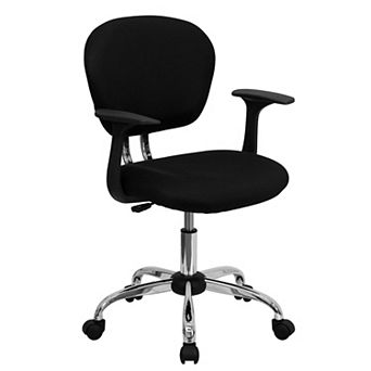 Emma and Oliver Mid-Back Gray Mesh Padded Swivel Task Office Chair and Arms