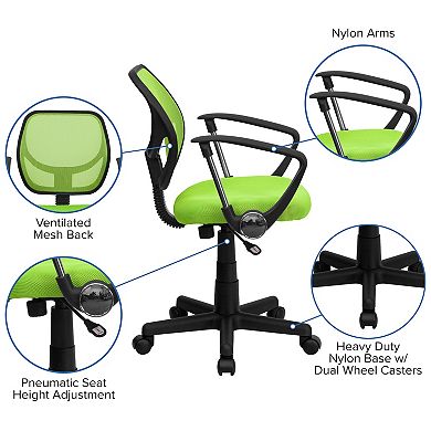 Emma and Oliver Red Mesh Swivel Task Office Chair with Arms