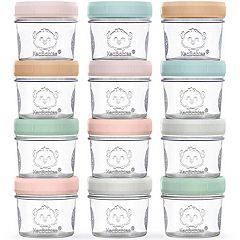 Leakproof Baby Food Storage - 12 Container Set, Small Plastic Containers with Lids, Lock in Freshness, Nutrients, & Flavor, 4oz Snack Container, Blue