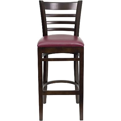 Emma and Oliver Ladder Back Walnut Wood Barstool