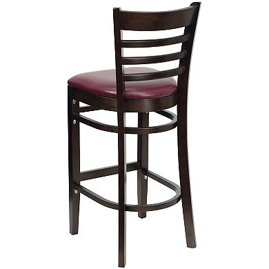 Emma and Oliver Ladder Back Walnut Wood Barstool