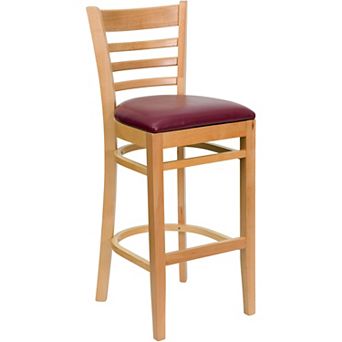 Emma and Oliver Ladder Back Walnut Wood Barstool