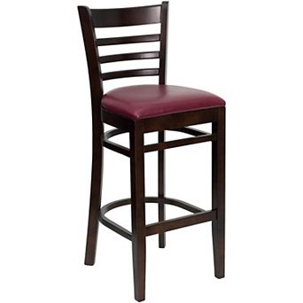 Emma and Oliver Ladder Back Walnut Wood Barstool