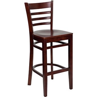 Emma and Oliver Ladder Back Walnut Wood Barstool