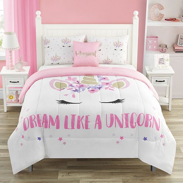 Pink on sale unicorn comforter