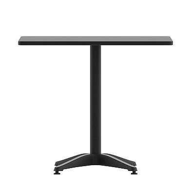 Emma And Oliver 31.5'' Square Aluminum Indoor-outdoor Table Set With 4 Slat Back Chairs