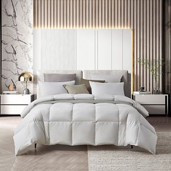 Farm To Home Organic Blended Cotton Cover White Down and Feather Comforter