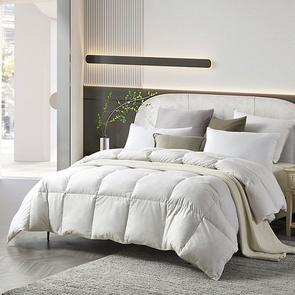 Farm To Home Organic Blended Cotton All Season White Feather Down Comforter