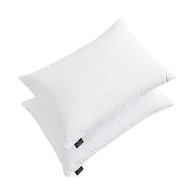 Farm To Home Organic Blended Cotton Cover White Goose Feather & Down Set of Two Pillows