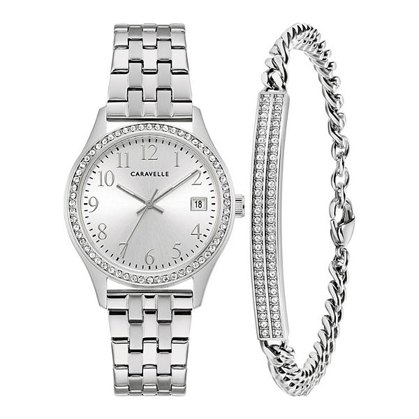 Caravelle Ladies Quartz Watch By Bulova Silvertone White Dial 24mm Amazon.com: Bulova Ladies main image 4