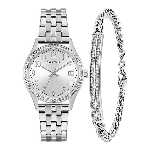 Caravelle crystal accent stainless steel watch NWT Amazon.com: Caravelle by Bulova Men main image 4