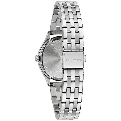 Caravelle by Bulova Women's Crystal Accented Stainless Steel Watch & Crystal Bracelet Box Set