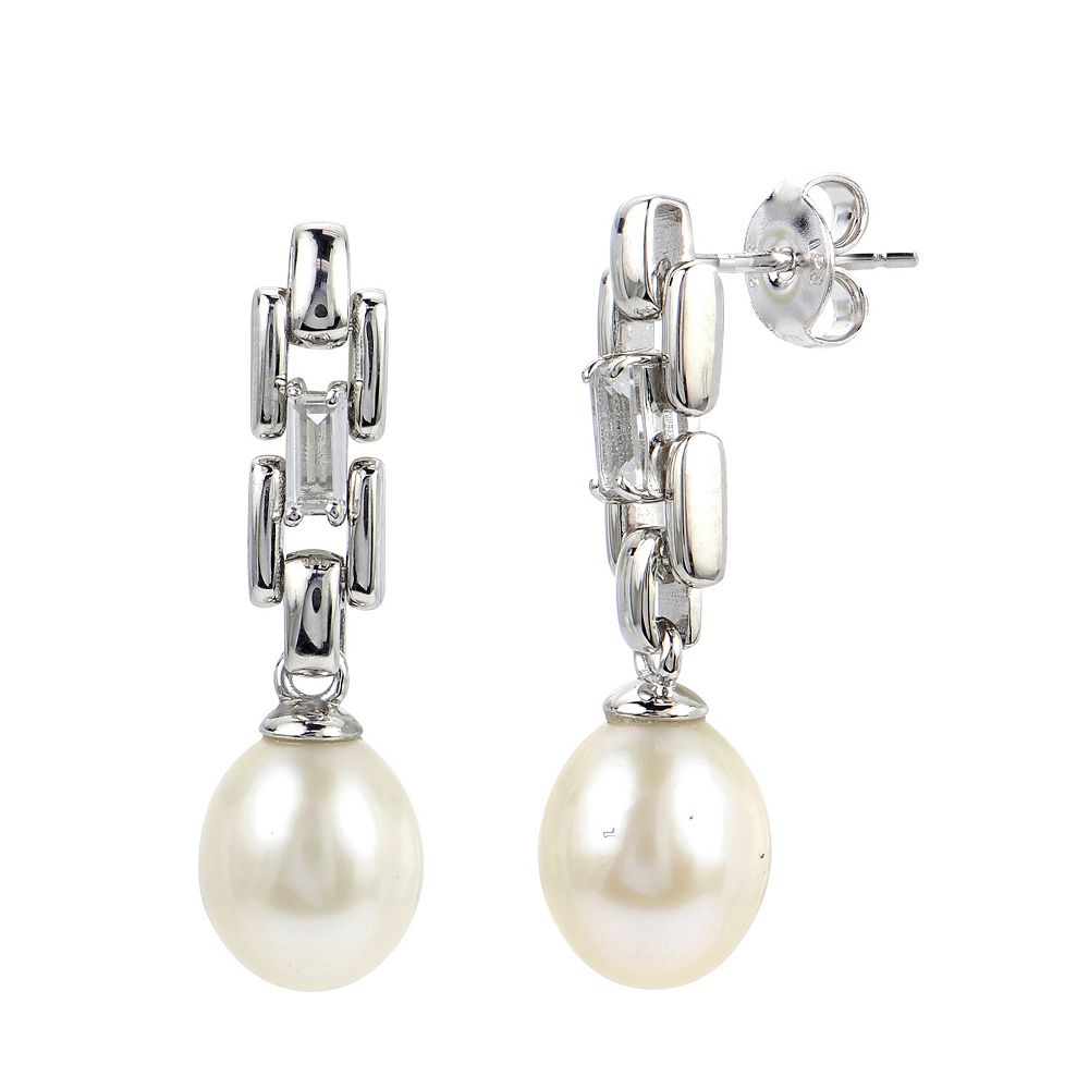 V3 Jewelry Sterling Silver with  Shell Pearl, Natural Citrine and White Topaz Drop Earring main image 0