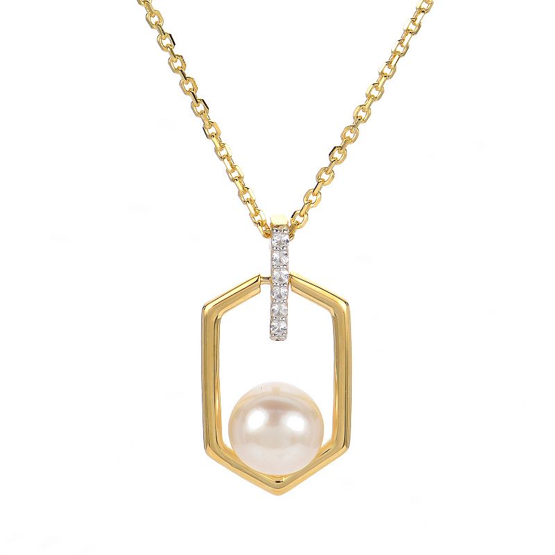 PearLustre by Imperial 14k Gold Over Silver Freshwater Cultured Pearl & La
