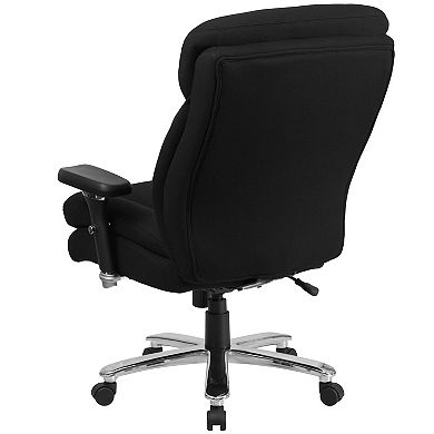 Emma and Oliver 24/7 400 lb. High Back Black Fabric Ergonomic Office Chair with Lumbar Knob