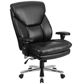 Emma and Oliver 24/7 400 lb. High Back Black Fabric Ergonomic Office Chair with Lumbar Knob