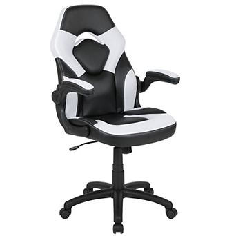 Emma and Oliver Z100 Gaming Racing PC Chair with Flip-up Arms, Blue/Black LeatherSoft