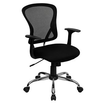 Emma and Oliver Mid-Back Green Mesh Swivel Task Office Chair with Chrome Base and Arms