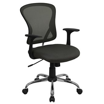 Emma and Oliver Mid-Back Green Mesh Swivel Task Office Chair with Chrome Base and Arms