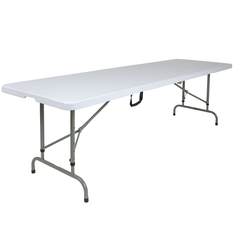 Emma and Oliver 8-Foot Height Adjustable Bi-Fold Granite White