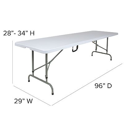 Emma and Oliver 8-Foot Height Adjustable Bi-Fold Granite White