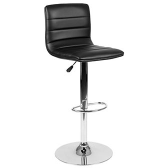 Emma and Oliver Purple Vinyl Adjustable Height Barstool - Horizontal Stitch Back