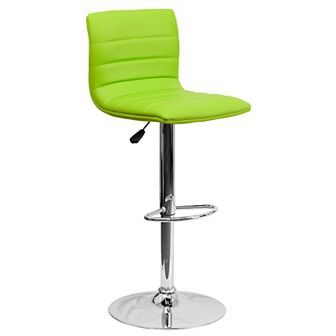 Emma and Oliver Purple Vinyl Adjustable Height Barstool - Horizontal Stitch Back