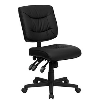 Emma and Oliver Mid-Back Black LeatherSoft Multifunction Swivel Ergonomic Task Office Chair