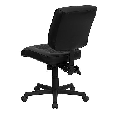 Emma and Oliver Mid-Back Black LeatherSoft Multifunction Swivel Ergonomic Task Office Chair