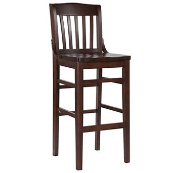Emma and Oliver School House Back Walnut Wood Barstool