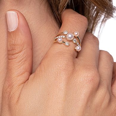 PearLustre by Imperial 14k Gold Akoya Cultured Pearl & Diamond Accent Ring