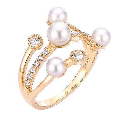 PearLustre by Imperial 14k Gold Akoya Cultured Pearl & Diamond Accent Ring
