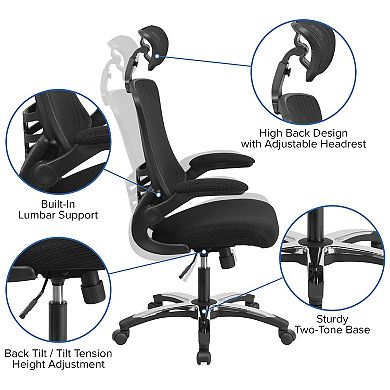 Emma and Oliver High Back Mesh Executive Office and Desk Chair with Adjustable Headrest