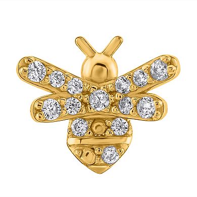 OLIVIA AND HARPER 14k Gold Over Sterling Silver Cubic Zirconia Bumblebee Stud Earrings