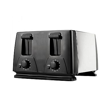 Brentwood 1300W 4 Slice Toaster in Black and Silver