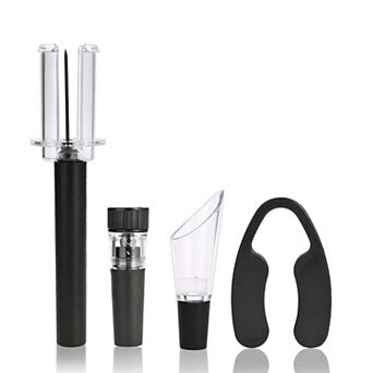 Brentwood Air Pump Wine Bottle Opener with Foil Cutter, Vacuum Stopper, Aerator Pourer