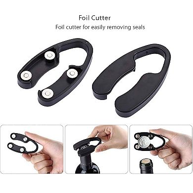 Brentwood Air Pump Wine Bottle Opener with Foil Cutter, Vacuum Stopper, Aerator Pourer