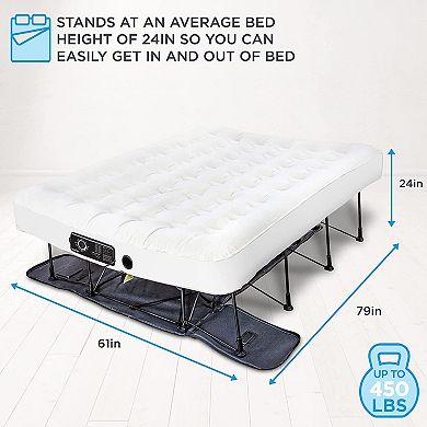 Ivation EZ-Bed Queen Air Mattress with Built in Pump, Inflatable Mattress w/Anti-Deflate Technology