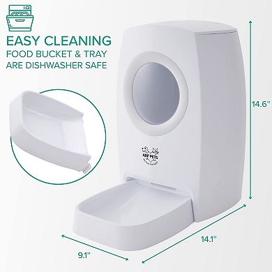 Arf Pets Automatic Pet Feeder, Food Dispenser for Dogs & Cats W/ Voice Recorder
